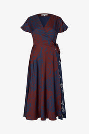 Stine Goya Asymmetric Wrap Dress Dress Graphic Rose Burgundy