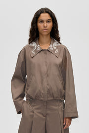 Stine Goya Blouson Eyelet Bomber Jacket Cherries On A Paisley