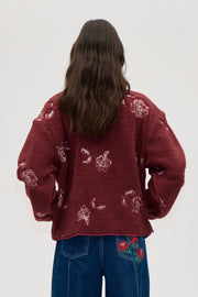 Stine Goya Casual Zipper Jacket Outerwear Sketch Of A Rose