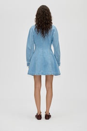 Stine Goya Collared Coat Mini Dress Dress Denim Blue