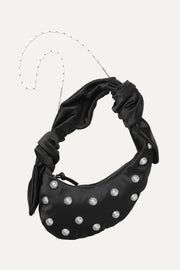 Stine Goya Crystal Studs Knotted Satchel Micro Bags Black