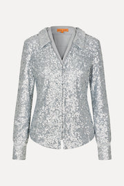 Stine Goya Double Collar Shirt Top Steel Grey