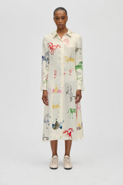 Stine Goya Front Placket Midi Polo Dress Dress Horses