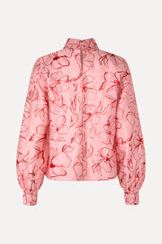 Stine Goya Gathered Long Sleeve Top Top Foil Foliage