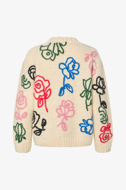 Stine Goya Handknit Sweater Knit Multiflowers