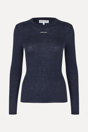 Stine Goya Long Sleeve Crewneck Top Midnight Navy