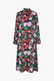 Stine Goya Long Sleeve Midi Dress Dress Painted Rose Garden