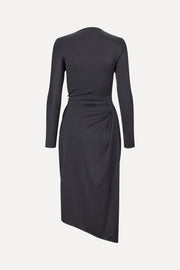 Stine Goya Long Sleeve Midi Dress With Fixed Buckle Dress Jet Black