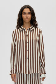 Stine Goya Long Sleeve Shirt Top Ivory Stripes