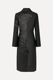 Stine Goya Long Sleeve Straight Coat Coat Black Impressionist Hue