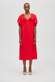 Stine Goya Puff Sleeve Detail Long Dress Dress Fiery Red