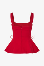 Stine Goya Sleeveless Fitted Waist Top Top Ruby Red
