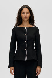 Stine Goya Square Neckline Tailored Jacket Jacket Black