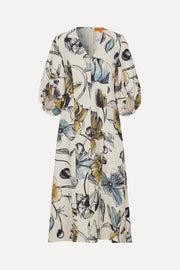 Stine Goya Three-Quarter Sleeve Midi Dress Dress Fine Line Poppies