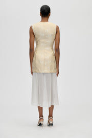 Stine Goya Waistcoat Tailored Midi Dress Dress Porcelain Cream