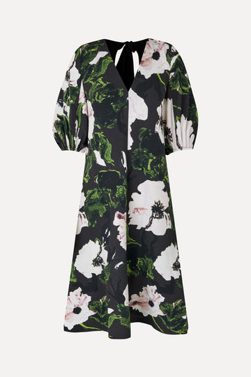Stine Goya 3/4 Volume Sleeves Midi Dress Dress Umber Windflower