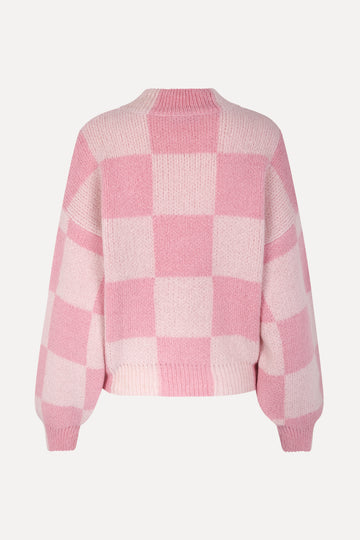 Stine Goya Adonis Sweater Knit Orchid Check