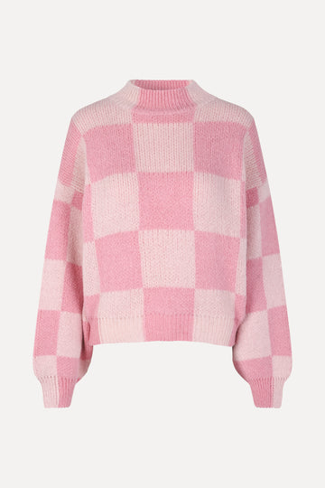 Stine Goya Adonis Sweater Knit Orchid Check