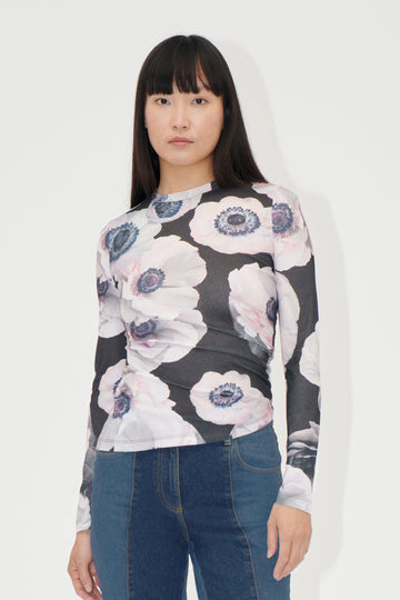 Stine Goya Asymmetric Long Sleeve Top Top Nostalgic Anemone