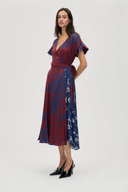 Stine Goya Asymmetric Wrap Dress Dress Graphic Rose Burgundy