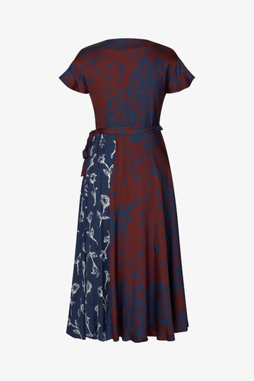Stine Goya Asymmetric Wrap Dress Dress Graphic Rose Burgundy