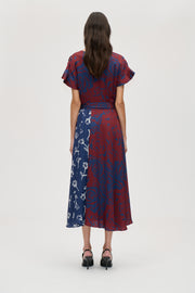Stine Goya Asymmetric Wrap Dress Dress Graphic Rose Burgundy