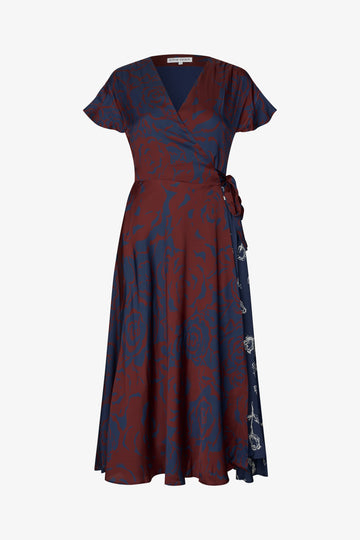 Stine Goya Asymmetric Wrap Dress Dress Graphic Rose Burgundy