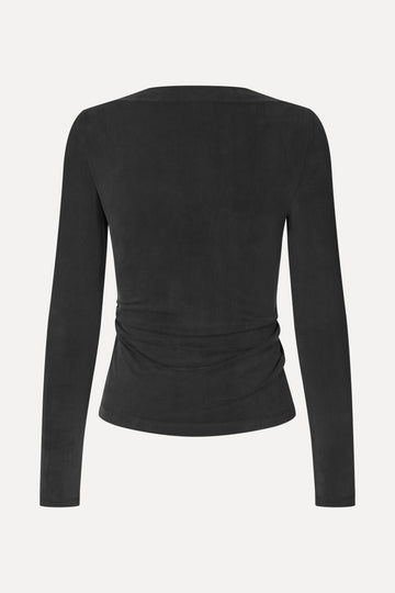 Stine Goya Boatneck Draped Top Top Black