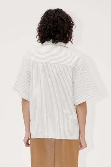 Stine Goya Bowling Collar Shirt Top Candle Stripe