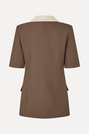 Stine Goya Boxy Short Sleeve Tailoring Jacket Jacket Chicory Coffee