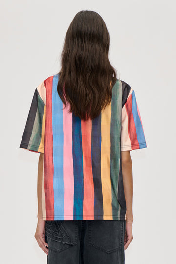 Stine Goya Boxy T-Shirt Top Multicolour Stripes