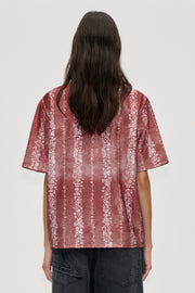 Stine Goya Boxy T-Shirt Top Striped Flowers