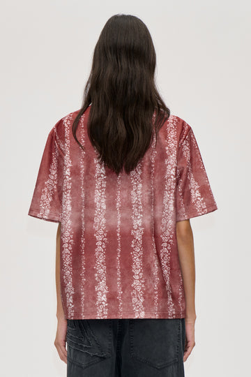 Stine Goya Boxy T-Shirt Top Striped Flowers