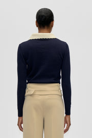 Stine Goya Collared Pullover Knit Knit Midnight Navy
