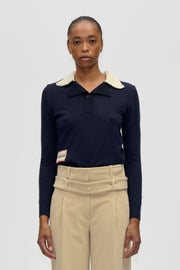 Stine Goya Collared Pullover Knit Knit Midnight Navy