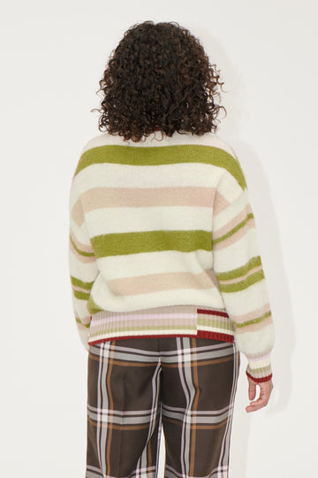 Stine Goya Crew Neck Sweater Knit Alpaca Stripe