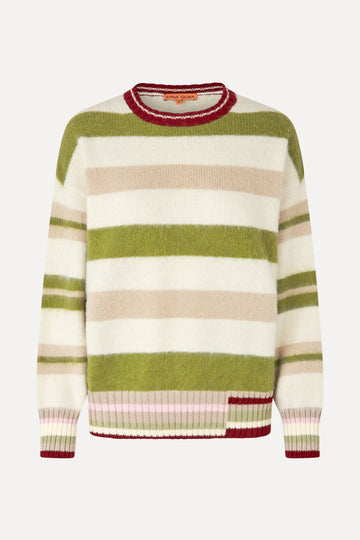 Stine Goya Crew Neck Sweater Knit Alpaca Stripe