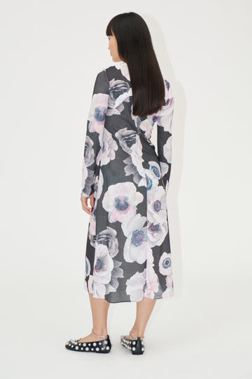 Stine Goya Crewneck Long Sleeve Midi Dress Dress Nostalgic Anemone