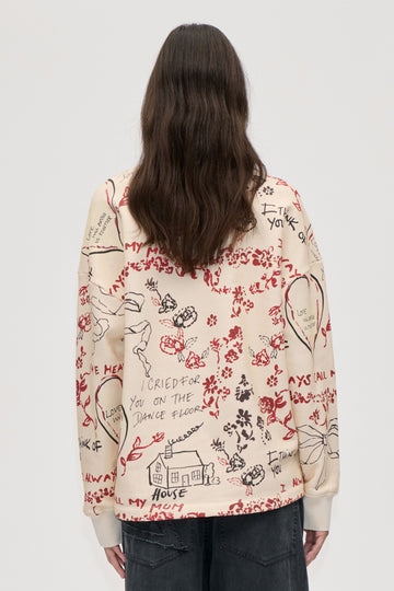 Stine Goya Crewneck Pullover Top I Cried For You On The Dancefloor