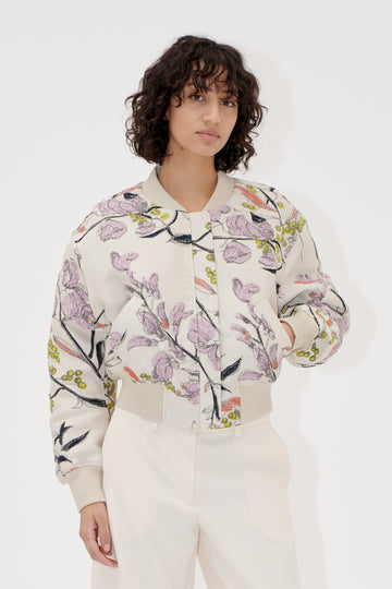 Stine Goya Cropped Dropped Shoulder Bomber Jacket Spring Mimosa