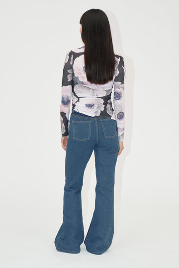 Stine Goya Denim Flared Pants Pants Two Tone Denim