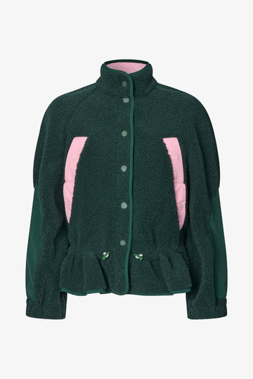 Stine Goya Dropped Shoulder Gathered Jacket Jacket Pine Green