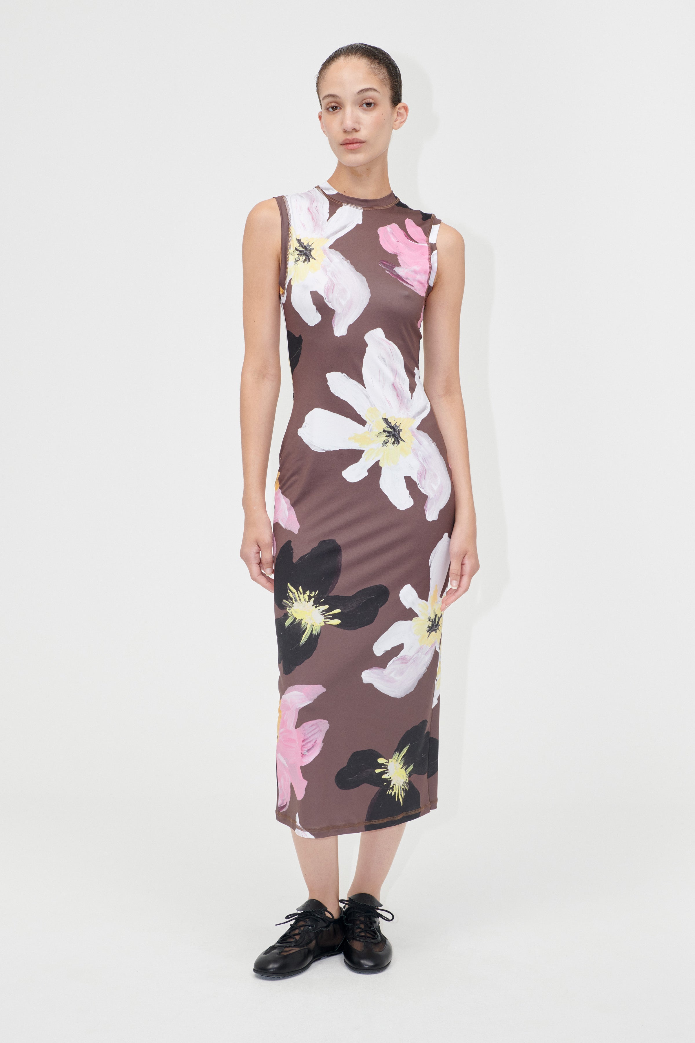 Elastic Tank Crewneck Dress - Wild Flowers - Stine Goya