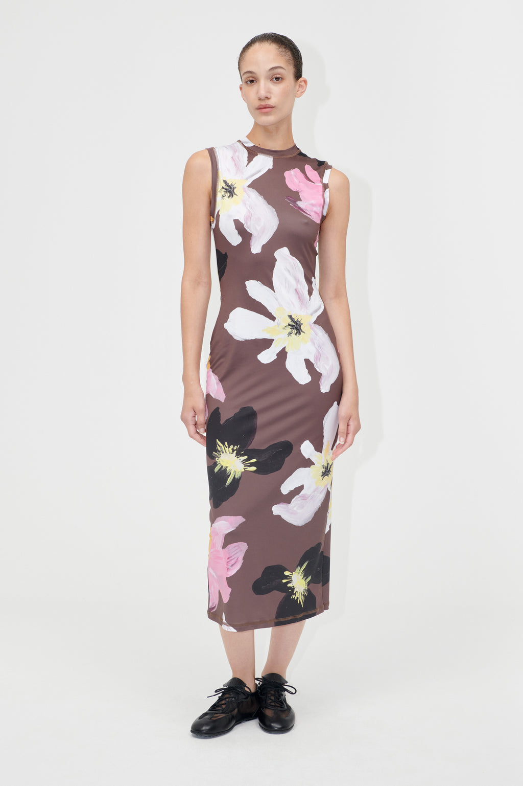 Elastic Tank Crewneck Dress - Wild Flowers - Stine Goya