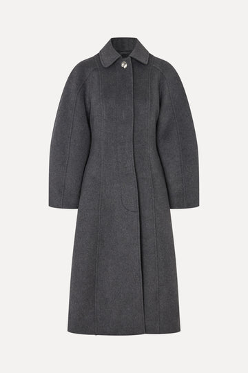 Stine Goya Elastic Waist Raglan Long Coat Outerwear Graphite