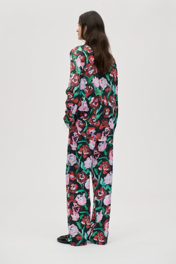 Stine Goya Elasticated Long Pants Pants Painted Rose Garden