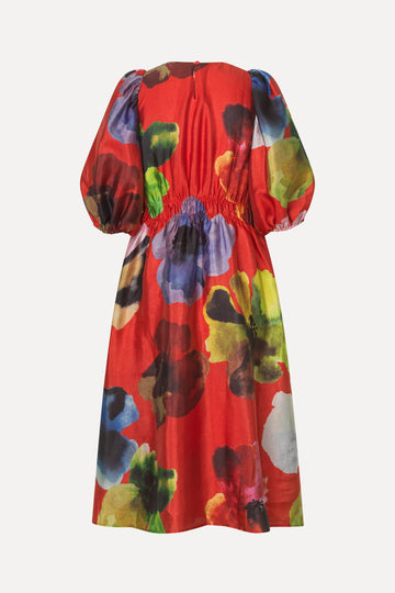 Stine Goya Elasticated Waist Midi Dress Dress Bloom In Red