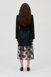 Stine Goya Elasticated Waistband Midi Skirt Skirt Dotted Black