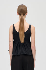 Stine Goya Floral Peplum Top Top Jet Black