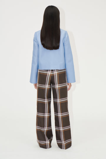Stine Goya Front Pleat Long Straight Pants Pants Weaved Checks
